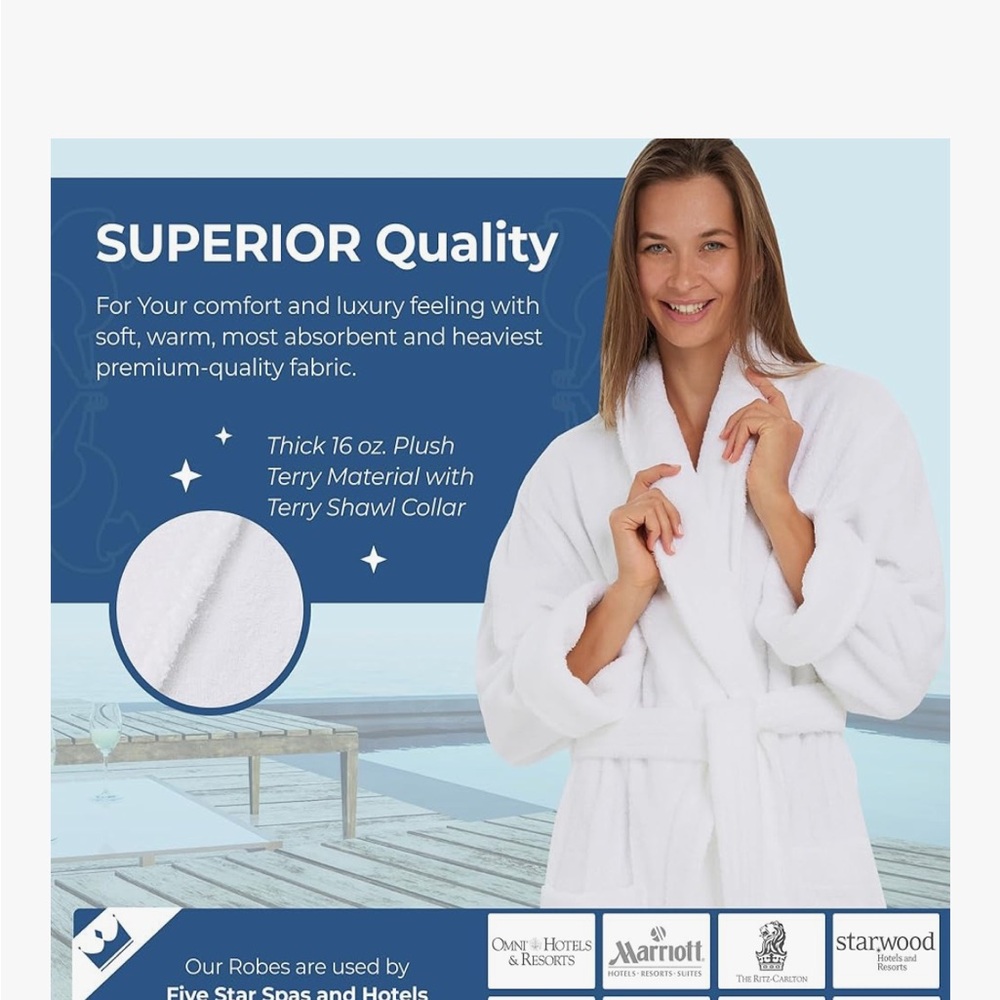 Women's White Plush Robe - Picture 2 of 3